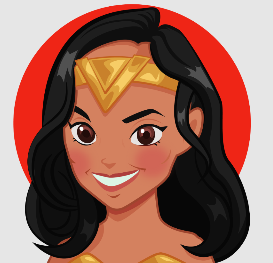 wonder-woman in a cartoon avatar